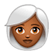 👩🏾‍🦳 Emoji Mujer: Tono De Piel Oscuro Medio Y Pelo Blanco en WhatsApp 2.19.7.