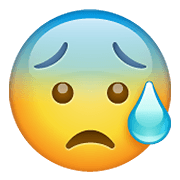 😰 Emoji besorgtes Gesicht mit Schweißtropfen WhatsApp 2.20.198.15.