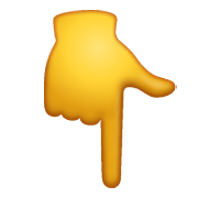 👇 Emoji Dorso Da Mão Com Dedo Indicador Apontando Para Baixo na WhatsApp 2.20.198.15.