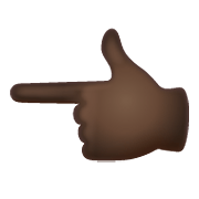 👈🏿 Emoji Dorso Da Mão Com Dedo Indicador Apontando Para A Esquerda: Pele Escura na WhatsApp 2.20.198.15.
