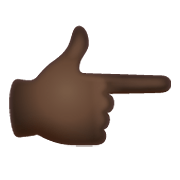 👉🏿 Emoji Dorso Da Mão Com Dedo Indicador Apontando Para A Direita: Pele Escura na WhatsApp 2.20.198.15.