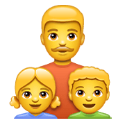 👨‍👧‍👦 Emoji Familie: Mann, Mädchen und Junge WhatsApp 2.20.198.15.