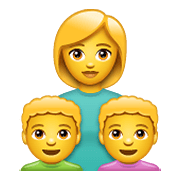 👩‍👦‍👦 Emoji Familie: Frau, Junge und Junge WhatsApp 2.20.198.15.