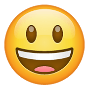 Emoji 😃 Faccina Con Un Gran Sorriso E Occhi Spalancati su WhatsApp 2.20.198.15.