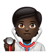 Emoji 🧑🏿‍⚕️ Persona Che Lavora Nella Sanità: Carnagione Scura su WhatsApp 2.20.198.15.