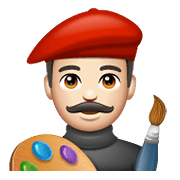 Emoji 👨🏻‍🎨 Artista Uomo: Carnagione Chiara su WhatsApp 2.20.198.15.