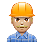 👷🏼‍♂️ Emoji Bauarbeiter: mittelhelle Hautfarbe WhatsApp 2.20.198.15.