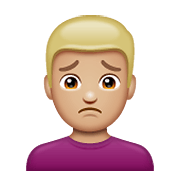 Emoji 🙍🏼‍♂️ Uomo Corrucciato: Carnagione Abbastanza Chiara su WhatsApp 2.20.198.15.