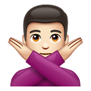 🙅🏻‍♂️ Emoji Mann mit überkreuzten Armen: helle Hautfarbe WhatsApp 2.20.198.15.