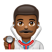 👨🏾‍⚕️ Emoji Profesional Sanitario Hombre: Tono De Piel Oscuro Medio en WhatsApp 2.20.198.15.