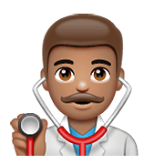 👨🏽‍⚕️ Emoji Profesional Sanitario Hombre: Tono De Piel Medio en WhatsApp 2.20.198.15.