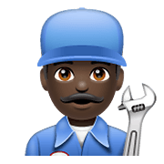 👨🏿‍🔧 Emoji Mechaniker: dunkle Hautfarbe WhatsApp 2.20.198.15.