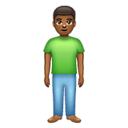 🧍🏾‍♂️ Emoji stehender Mann: mitteldunkle Hautfarbe WhatsApp 2.20.198.15.