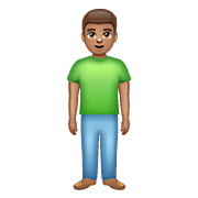 🧍🏽‍♂️ Emoji stehender Mann: mittlere Hautfarbe WhatsApp 2.20.198.15.