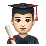 Emoji 👨🏻‍🎓 Studente: Carnagione Chiara su WhatsApp 2.20.198.15.