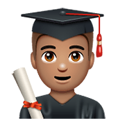 Emoji 👨🏽‍🎓 Studente: Carnagione Olivastra su WhatsApp 2.20.198.15.