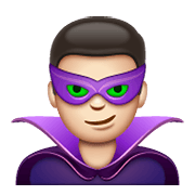 Emoji 🦹🏻‍♂️ Supercattivo Uomo: Carnagione Chiara su WhatsApp 2.20.198.15.