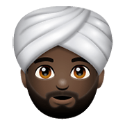 Emoji 👳🏿‍♂️ Uomo Con Turbante: Carnagione Scura su WhatsApp 2.20.198.15.