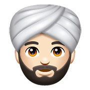 👳🏻‍♂️ Emoji Mann mit Turban: helle Hautfarbe WhatsApp 2.20.198.15.