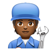 🧑🏾‍🔧 Emoji Mechaniker(in): mitteldunkle Hautfarbe WhatsApp 2.20.198.15.