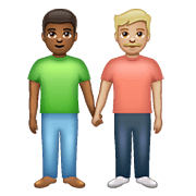 👨🏾‍🤝‍👨🏼 Emoji händchenhaltende Männer: mitteldunkle Hautfarbe, mittelhelle Hautfarbe WhatsApp 2.20.198.15.
