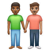 👨🏾‍🤝‍👨🏽 Emoji händchenhaltende Männer: mitteldunkle Hautfarbe, mittlere Hautfarbe WhatsApp 2.20.198.15.