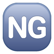 🆖 Emoji Großbuchstaben NG in blauem Quadrat WhatsApp 2.20.198.15.