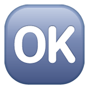 🆗 Emoji Großbuchstaben OK in blauem Quadrat WhatsApp 2.20.198.15.
