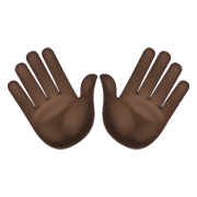 👐🏿 Emoji Mãos Abertas: Pele Escura na WhatsApp 2.20.198.15.