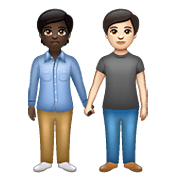 🧑🏿‍🤝‍🧑🏻 Emoji sich an den Händen haltende Personen: dunkle Hautfarbe, helle Hautfarbe WhatsApp 2.20.198.15.