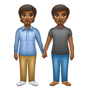 🧑🏾‍🤝‍🧑🏾 Emoji sich an den Händen haltende Personen: mitteldunkle Hautfarbe WhatsApp 2.20.198.15.