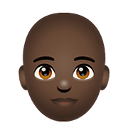 🧑🏿‍🦲 Emoji Erwachsener: dunkle Hautfarbe, Glatze WhatsApp 2.20.198.15.