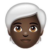 Émoji 🧑🏿‍🦳 Adulte : Peau Foncée Et Cheveux Blancs sur WhatsApp 2.20.198.15.