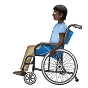 🧑🏿‍🦽 Emoji Person in manuellem Rollstuhl: dunkle Hautfarbe WhatsApp 2.20.198.15.