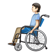 🧑🏻‍🦽 Emoji Person in manuellem Rollstuhl: helle Hautfarbe WhatsApp 2.20.198.15.