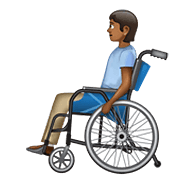 🧑🏾‍🦽 Emoji Person in manuellem Rollstuhl: mitteldunkle Hautfarbe WhatsApp 2.20.198.15.
