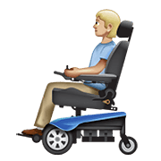 🧑🏼‍🦼 Emoji Person in motorisiertem Rollstuhl: mittelhelle Hautfarbe WhatsApp 2.20.198.15.