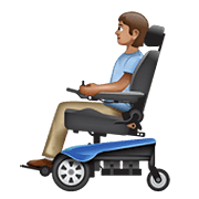 🧑🏽‍🦼 Emoji Person in motorisiertem Rollstuhl: mittlere Hautfarbe WhatsApp 2.20.198.15.