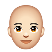 🧑🏻‍🦲 Emoji Erwachsener: helle Hautfarbe, Glatze WhatsApp 2.20.198.15.