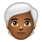 🧑🏾‍🦳 Emoji Erwachsener: mitteldunkle Hautfarbe, weißes Haar WhatsApp 2.20.198.15.
