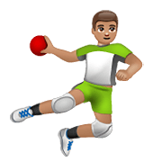 Émoji 🤾🏽 Personne Jouant Au Handball : Peau Légèrement Mate sur WhatsApp 2.20.198.15.