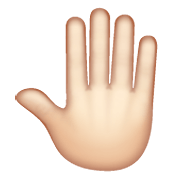 🤚🏻 Emoji erhobene Hand von hinten: helle Hautfarbe WhatsApp 2.20.198.15.