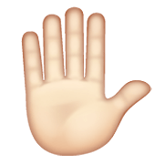 ✋🏻 Emoji erhobene Hand: helle Hautfarbe WhatsApp 2.20.198.15.