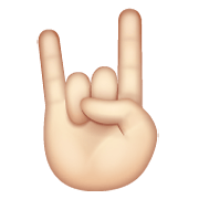 🤘🏻 Emoji Saudação Do Rock: Pele Clara na WhatsApp 2.20.198.15.