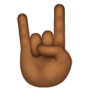 🤘🏾 Emoji Saudação Do Rock: Pele Morena Escura na WhatsApp 2.20.198.15.