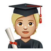 🧑🏼‍🎓 Emoji Student(in): mittelhelle Hautfarbe WhatsApp 2.20.198.15.
