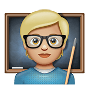 Emoji 🧑🏼‍🏫 Insegnante: Carnagione Abbastanza Chiara su WhatsApp 2.20.198.15.