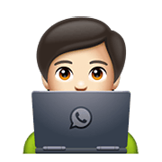 Emoji 🧑🏻‍💻 Persona Esperta Di Tecnologia: Carnagione Chiara su WhatsApp 2.20.198.15.