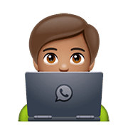 Emoji 🧑🏽‍💻 Persona Esperta Di Tecnologia: Carnagione Olivastra su WhatsApp 2.20.198.15.