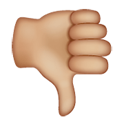👎🏼 Emoji Daumen runter: mittelhelle Hautfarbe WhatsApp 2.20.198.15.